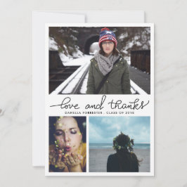 かわいい卒業式ラブアンドサンクススクリプト3枚の写真 招待状