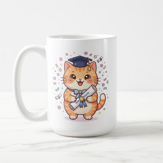 かわいい卒業猫のマグカップ コーヒーマグカップ (左)