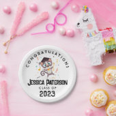 かわいい卒業猫マンガ子どもGrad Photo ペーパープレート (パーティー)