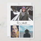 かわいい卒業生ありがとうスクリプト3枚の写真 案内状 (正面)