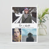 かわいい卒業生ありがとうスクリプト3枚の写真 案内状 (スタンド正面)