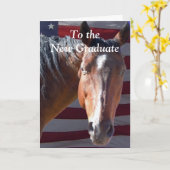 かわいい卒業馬 – 牧場 カード (黄色い花)