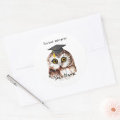 かわいい卒業鳥この本は蔵書票 ラウンドシール (封筒)