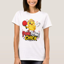 かわいい卓球デザインのひよこちゃん Tシャツ