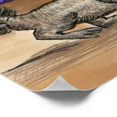 かわいい南西部の国の砂漠の動物の子供たち ポスター (角)