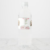 かわいい単純なイースターバニーのベビーシャワー ペットボトルラベル (裏面)