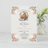 かわいい単純なイースターバニー赤ちゃんシャワーinvitati 招待状 (スタンド正面)