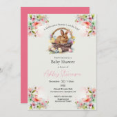 かわいい単純なイースターバニー赤ちゃんシャワーinvitati 招待状 (正面/裏面)