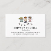 かわいい単純なベビーシッターの託児 名刺 (正面)