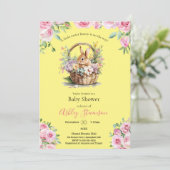 かわいい単純な復活祭バニー赤ちゃんシャワーの招待 招待状 (スタンド正面)