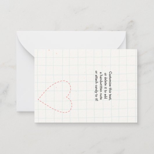 かわいい単語の検索バレンタインデー ノートカード (裏面)