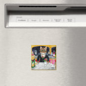 かわいい印象派の猫、マウス、マネ、パリ マグネット (インサイチュ (食洗機))