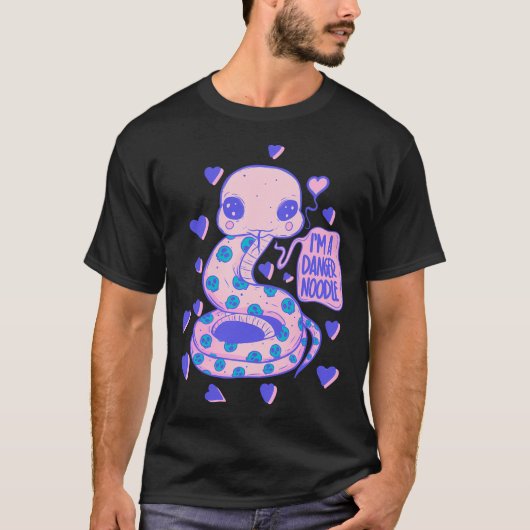 かわいい危険ヌードル – かわいいヘビ Tシャツ (正面)