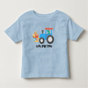かわいい卵の恐竜建築トラック誕生日少年 トドラーTシャツ