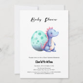 かわいい卵の恐竜 赤ちゃんシャワー 招待状 (正面)