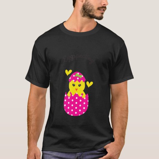 かわいい卵の斑点バニーイースターガール Tシャツ (正面)