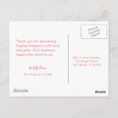 かわいい卵の赤ちゃんシャワーサンキューカード ポストカード (裏面)