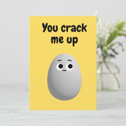 かわいい卵を割り間抜けおもしろいイースターカード 招待状 (スタンド正面)