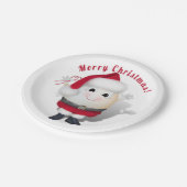 かわいい卵サンタ – 卵の普通のクリスマス ペーパープレート (アングル)