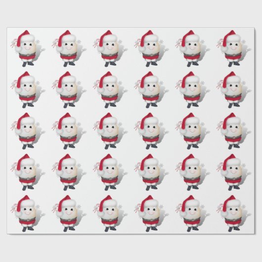 かわいい卵サンタ – 卵の普通のクリスマス ラッピングペーパー (フラット)