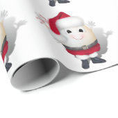かわいい卵サンタ – 卵の普通のクリスマス ラッピングペーパー (ロールコーナー)