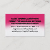 かわいい卵ベーキング器ベーカリーのパティシエ 名刺 (裏面)