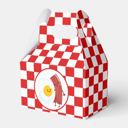 かわいい卵ベーコンブレックファストパーティーまたはテーブル フェイバーボックス (正面サイド)