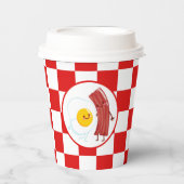 かわいい卵ベーコンブレックファストパーティーまたはテーブル 紙コップ (正面)