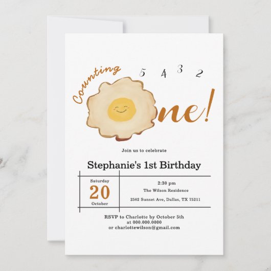 かわいい卵焼き1歳 招待状 (正面)