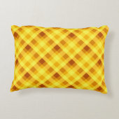 かわいい卵黄黄色の格子枕 アクセントクッション (裏面)