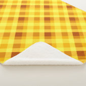 かわいい卵黄黄色の格子柄の大きなシェルパブランケット シェルパブランケット (3/4)