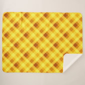 かわいい卵黄黄色の格子柄の大きなシェルパブランケット シェルパブランケット (正面(横))