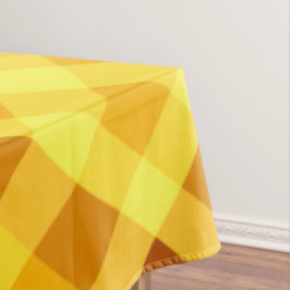 かわいい卵黄黄色の格子柄の大きなテーブルクロス テーブルクロス