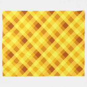 かわいい卵黄黄色の格子柄の大フリースブランケット フリースブランケット (正面(横))