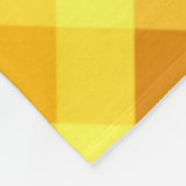 かわいい卵黄黄色の格子柄の大フリースブランケット フリースブランケット (角)