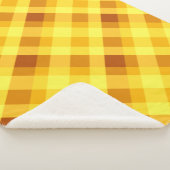 かわいい卵黄黄色の格子柄の小さなシェルパブランケット シェルパブランケット (3/4)