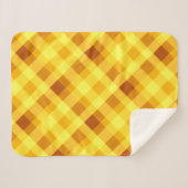 かわいい卵黄黄色の格子柄の小さなシェルパブランケット シェルパブランケット (正面(横))