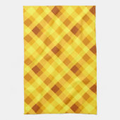 かわいい卵黄黄色の格子柄キッチンタオル キッチンタオル (縦)