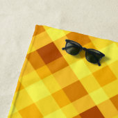 かわいい卵黄黄色の格子状ビーチタオル ビーチタオル (インサイチュ)