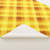 かわいい卵黄黄色の格子状ミディアムシェルパブランケット シェルパブランケット (3/4)