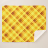 かわいい卵黄黄色の格子状ミディアムシェルパブランケット シェルパブランケット (正面(横))