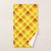 かわいい卵黄黄色の格子風呂タオルセット バスタオルセット (ハンドタオル)