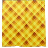 かわいい卵黄黄黄色のプレイドシャワーカーテン シャワーカーテン (正面)