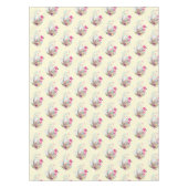 かわいい卵、ピンクのフラミンゴ&バニー、水彩 テーブルクロス (正面)