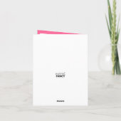 かわいい厄介なピンクのフラミンゴ サンキューカード (裏面)