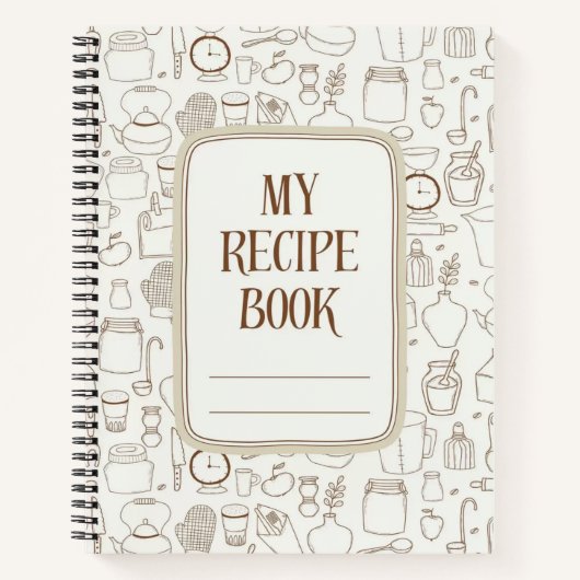 かわいい原料の背景レシピ ノートブック (正面)