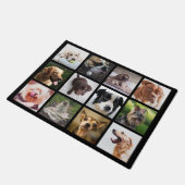 かわいい及びおもしろい犬の写真のコラージュのドア・マット ドアマット (アングル)