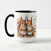 かわいい友人リスの諺の友情引用文 マグカップ (左)