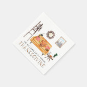 かわいい友情と感謝祭ディナーパーティー スタンダードカクテルナプキン (角)