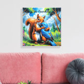 かわいい友情のストレッチされたキャンバスの印刷 キャンバスプリント (インサイチュ (リビング))